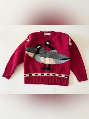 Susan Bristol vintage 1988 Ducks motif wool sweater